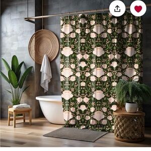 Floral Green Shower Curtain